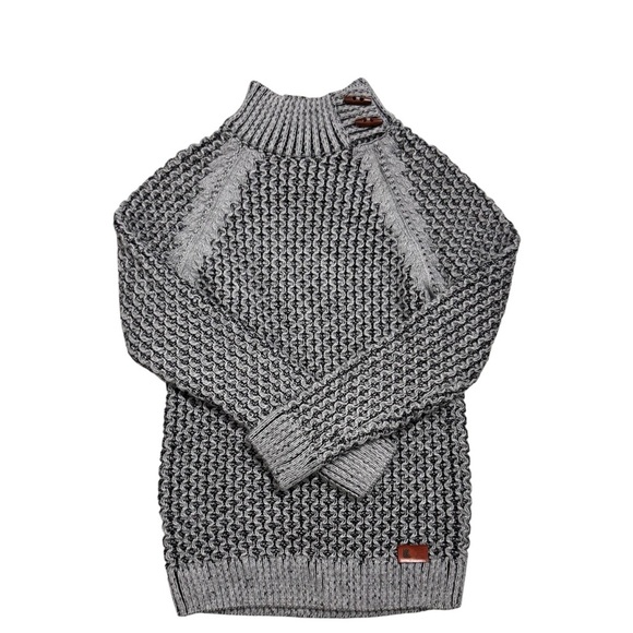 LCR Menswear Stylish Gray Knit Sweater with Button Detail style in Italy size L - Picture 5 of 7